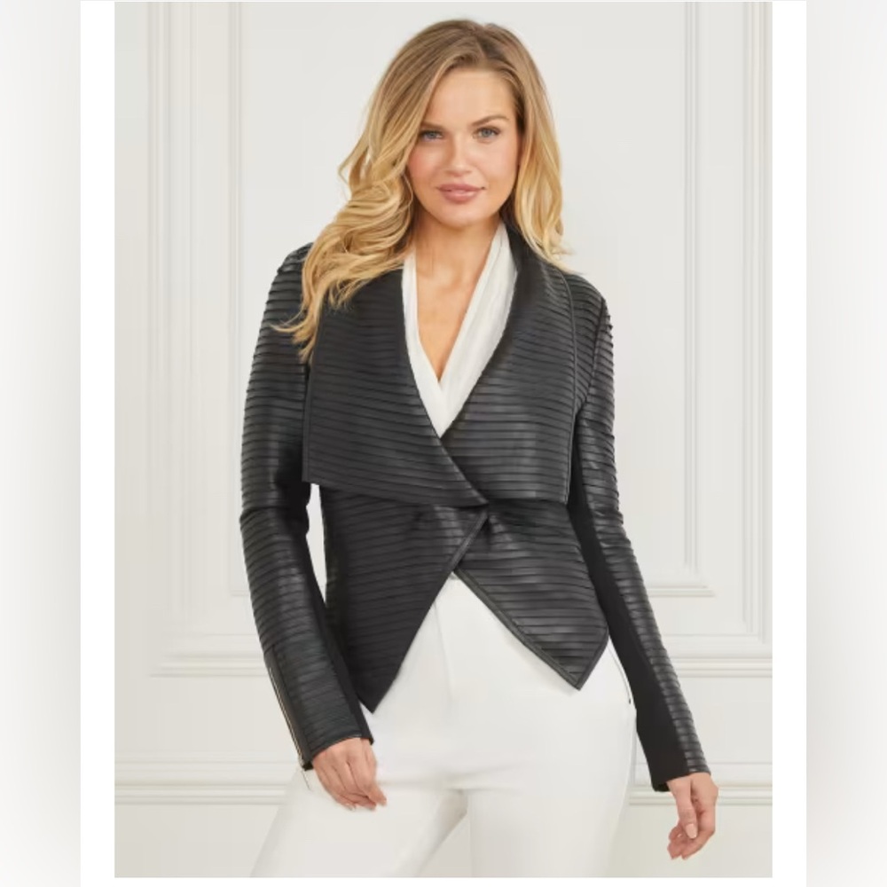 Marciano Shayna leather drape jacket size 2 / XS